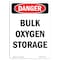 Signmission Safety Sign, OSHA Danger, 5" Height, Portrait Bulk Oxygen Storage, Portrait OS-DS-D-35-V-1857 - alternate 1
